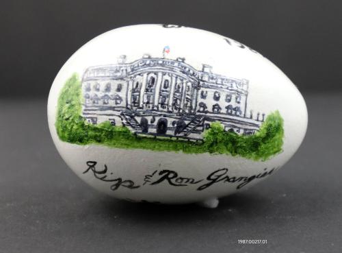 Hand Painted Wooden Easter Egg gifted by Kip Grangier in 1987.