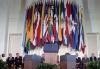 President Ronald Reagan delivering his Remarks to the Permanent Council of the Organization of American States on the Caribbean Basin Initiative at the Organization of American States Building in Washington, D.C. 02/24/1982  NAID: 276563421