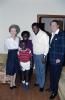 President Ronald Reagan with Nancy Reagan visiting his elementary school pen pal Rudolph “Ruddy” Hines and his parents Chett Hines and Stephanie Lee 09/21/1984 