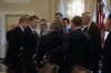 President Ronald Reagan meeting with the United States observer delegation to the election in El Salvador in the Cabinet Room 03/26/1984 NAID: 276563821